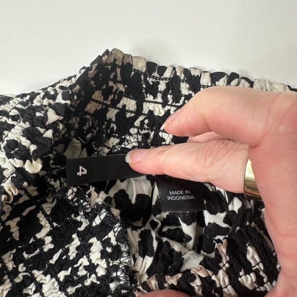 H&M Divided Leopard Print Cream and Black Ruffled Saucy Mini Skirt Smock Waist 4 - Picture 6 of 11